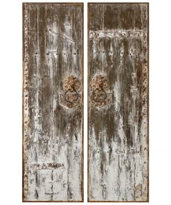 DECOR Uttermost Giles Aged Wood Wall Art, S/2
