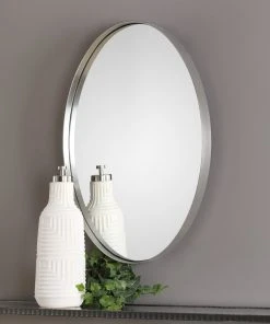Uttermost Pursley Brushed Nickel Oval Mirror DECOR