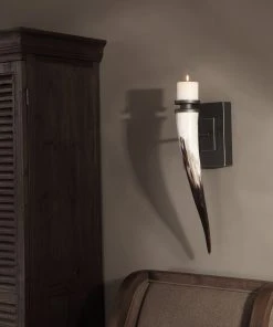All Lighting Uttermost Romany Horn Candle Sconce