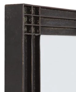 DECOR Uttermost Gower Aged Black Vanity Mirror