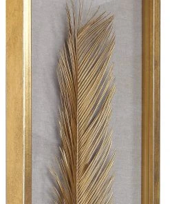 DECOR Uttermost Palma Gold Leaf Shadow Box Set/3 12 DECOR Uttermost Palma Gold Leaf Shadow Box Set/3