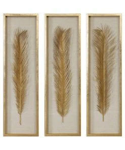 DECOR Uttermost Palma Gold Leaf Shadow Box Set/3