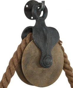 DECOR Uttermost Melton Round Pulley Mirror 13 DECOR Uttermost Melton Round Pulley Mirror