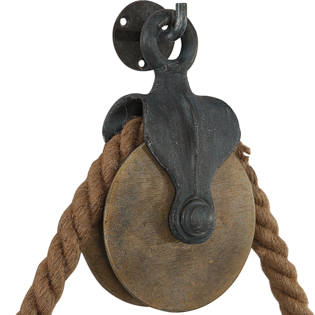 DECOR Uttermost Melton Round Pulley Mirror 7 DECOR Uttermost Melton Round Pulley Mirror