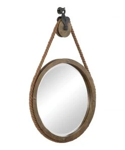 DECOR Uttermost Melton Round Pulley Mirror 12 DECOR Uttermost Melton Round Pulley Mirror
