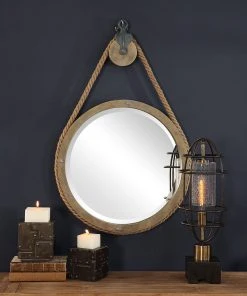 DECOR Uttermost Melton Round Pulley Mirror