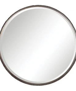 DECOR Uttermost Ada Round Steel Mirror