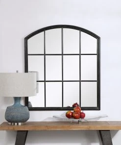 DECOR Uttermost Lyda Aged Black Arch Mirror