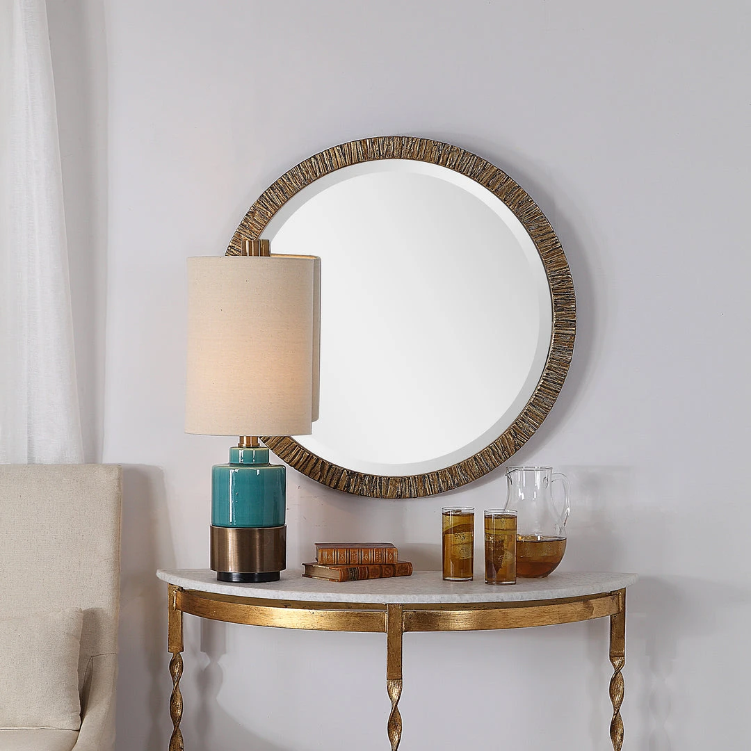 DECOR Uttermost Wayde Gold Bark Round Mirror 4 DECOR Uttermost Wayde Gold Bark Round Mirror