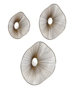 DECOR Uttermost Avarie Gold Metal Wall Art Set/3