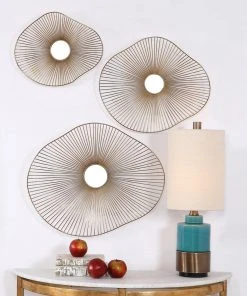 DECOR Uttermost Avarie Gold Metal Wall Art Set/3