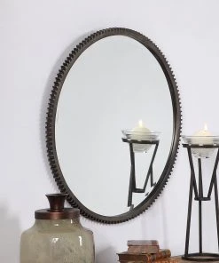 DECOR Uttermost Werner Round Gear Mirror
