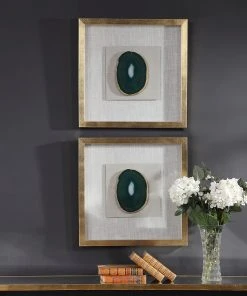 DECOR Uttermost Keeva Agate Stone Shadow Box