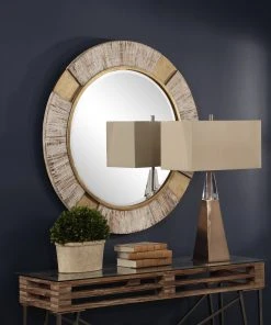 DECOR Uttermost Reuben Gold Round Mirror