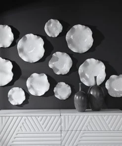 Uttermost Abella Ceramic Wall Decor, S/3, White