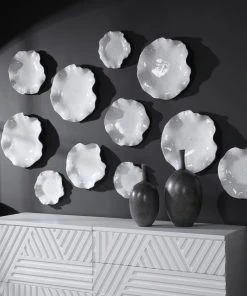 Uttermost Abella Ceramic Wall Decor, S/3, White