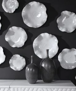 Uttermost Abella Ceramic Wall Decor, S/3, White