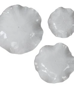 Uttermost Abella Ceramic Wall Decor, S/3, White