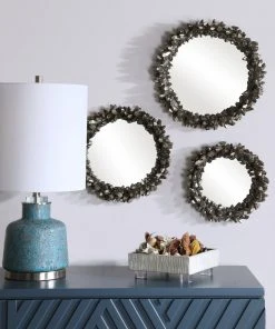Uttermost Galena Round Mirrors, S/3 DECOR