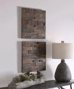 Uttermost Astern Wood Wall Decor, S/2