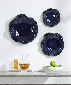 Uttermost Abella Blue Ceramic Wall Decor, S/3