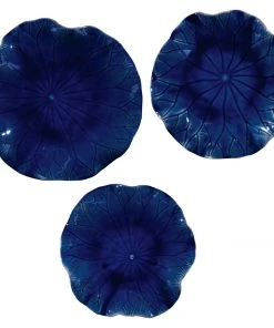 Uttermost Abella Blue Ceramic Wall Decor, S/3