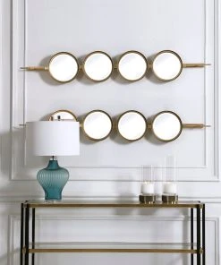 DECOR Uttermost Button Gold Mirror