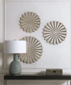 Uttermost Daisies Mirrored Circular Wall Decor, S/3