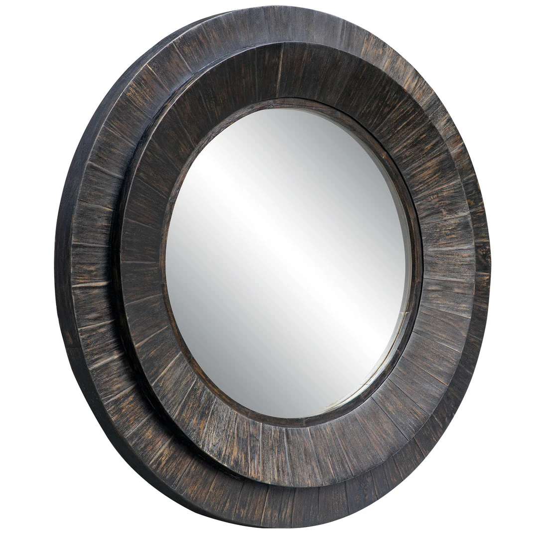 Uttermost Corral Round Wood Mirror 5 Uttermost Corral Round Wood Mirror
