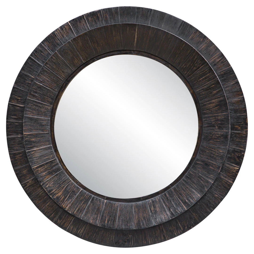Uttermost Corral Round Wood Mirror 3 Uttermost Corral Round Wood Mirror