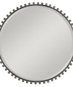 DECOR Uttermost Taza Round Iron Mirror