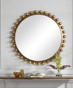 Uttermost Cyra Gold Round Mirror DECOR