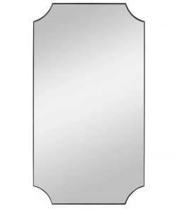DECOR Uttermost Lennox Black Scalloped Corner Mirror