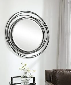 Uttermost Whirlwind Black Round Mirror 10 Uttermost Whirlwind Black Round Mirror
