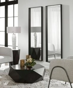 Uttermost Kahn Oversized Black Rectangular Mirror DECOR