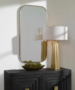 DECOR Uttermost Taft Plated Brass Mirror