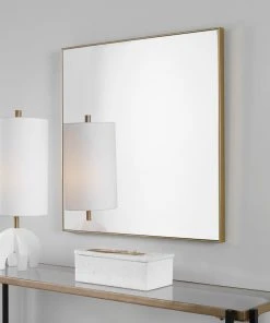 DECOR Uttermost Alexo Gold Square Mirror