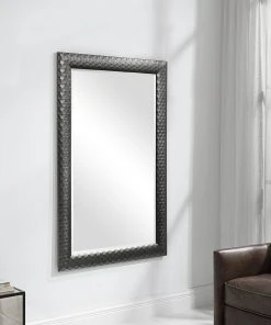 DECOR Uttermost Caldera Textured Gray Mirror