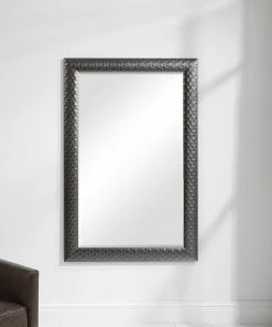 DECOR Uttermost Caldera Textured Gray Mirror