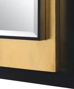 DECOR Uttermost Roston Black & Gold Mirror