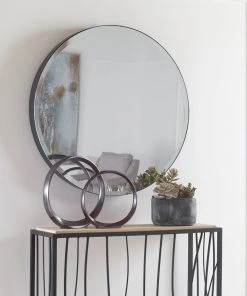 Uttermost Cerelia Black Round Mirror DECOR