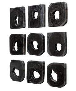 DECOR Uttermost Bahati Ebony Wood Wall Art, S/9