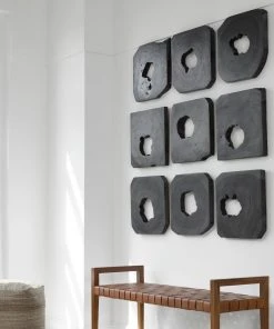 DECOR Uttermost Bahati Ebony Wood Wall Art, S/9