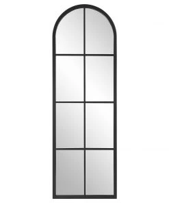 DECOR Uttermost Amiel Black Arch Window Mirror