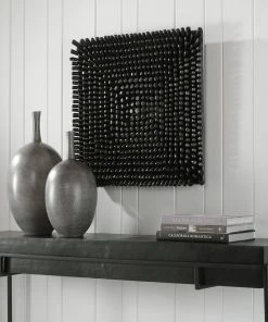 Uttermost Portside Black Wood Wall Panel DECOR