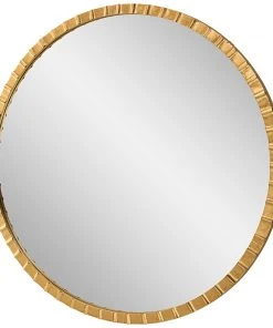 DECOR Uttermost Dandridge Gold Round Mirror