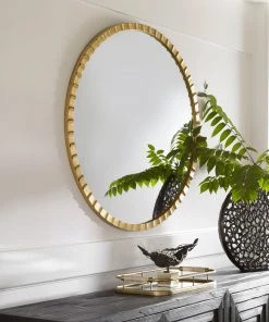 DECOR Uttermost Dandridge Gold Round Mirror