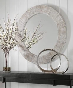 Uttermost Repose Whitewash Round Mirror DECOR