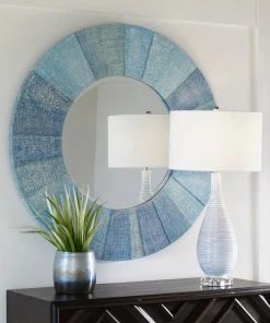 DECOR Uttermost Isle Aqua Round Mirror
