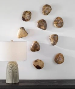 Uttermost Pebbles Blonde Wood Wall Décor, S/9 DECOR